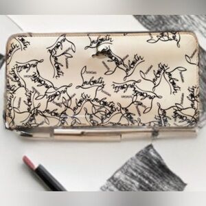 Christian Louboutin Graffiti /Script  Zip-Around Wallet